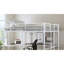 Lit mezzanine double de style contemporain avec deux échelles et structure en métal, argent-745029656