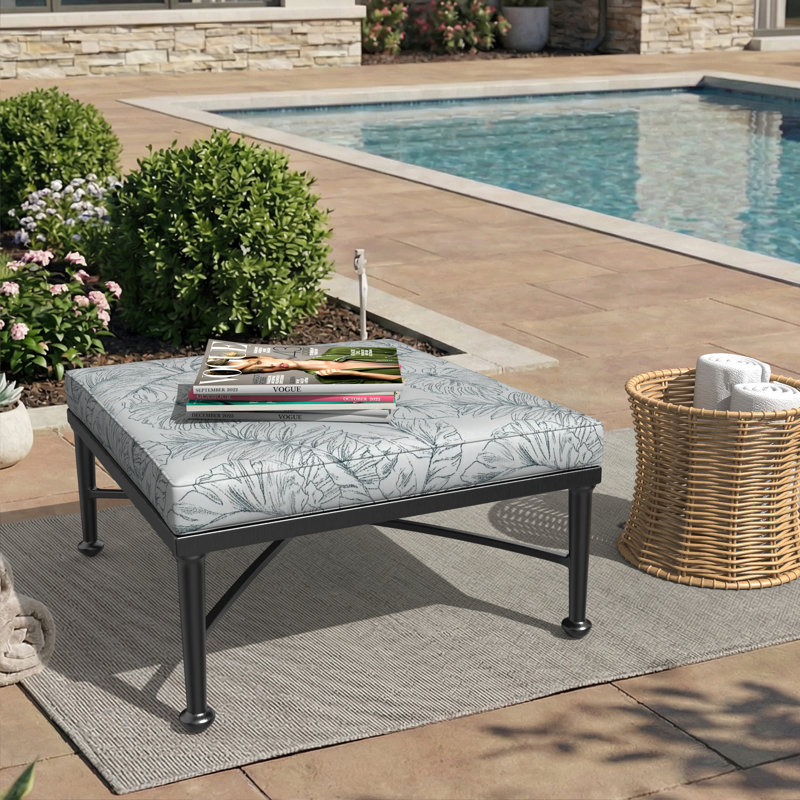 Sunbrella® Outdoor Ottoman Seat Cushion, 20" W x 22" D, Calm Laurel