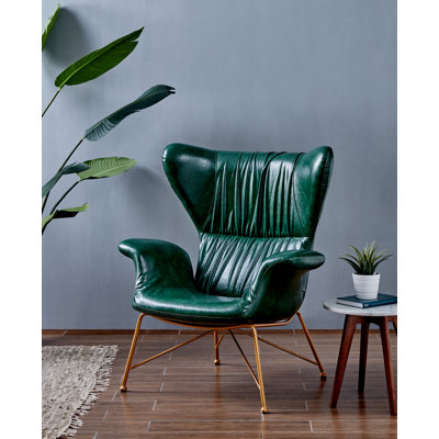 Lavkush Faux Leather Wingback Chair