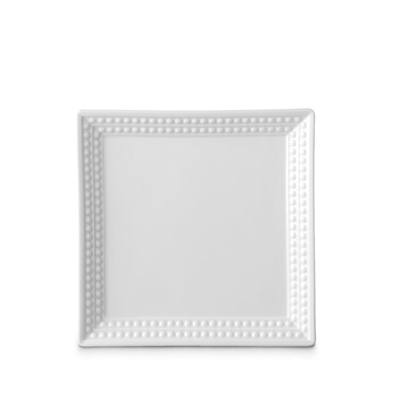 Perlee White Square Tray, White