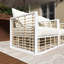 Ensemble de canapé modulaire en métal 7 pièces avec coussins blancs 7 pièces-700624659