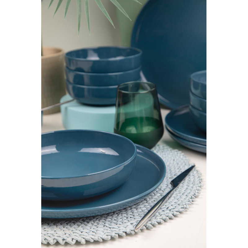 Daleah Piece Dinnerware Set - Service for 4, Dark Blue