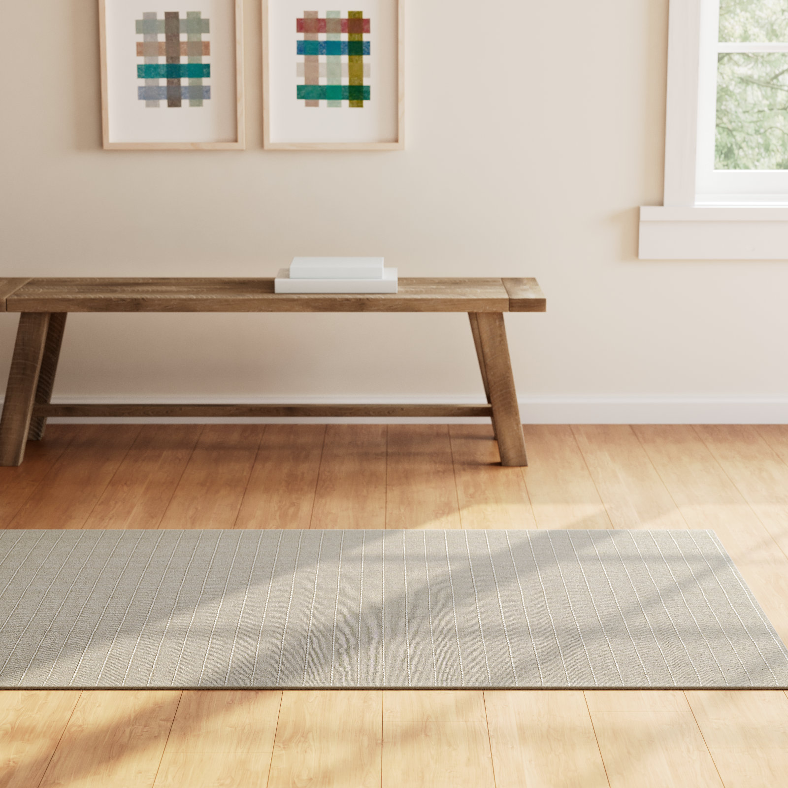 Amita Handmade Natural Rug, Rectangle 5' x 8'
