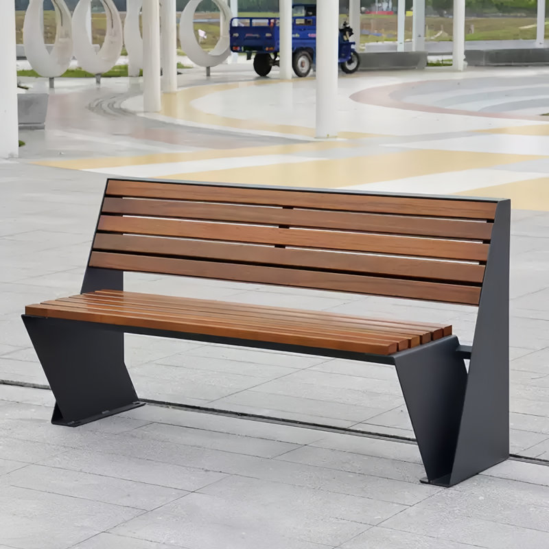 Banc en bois massif moderne et simple