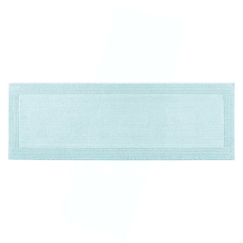 1 PCS 20X30" 100% Cotton Tufted 3000 GSM Reversible Bath Rug Blue, Blue, Single - 1'8" x 2'6"