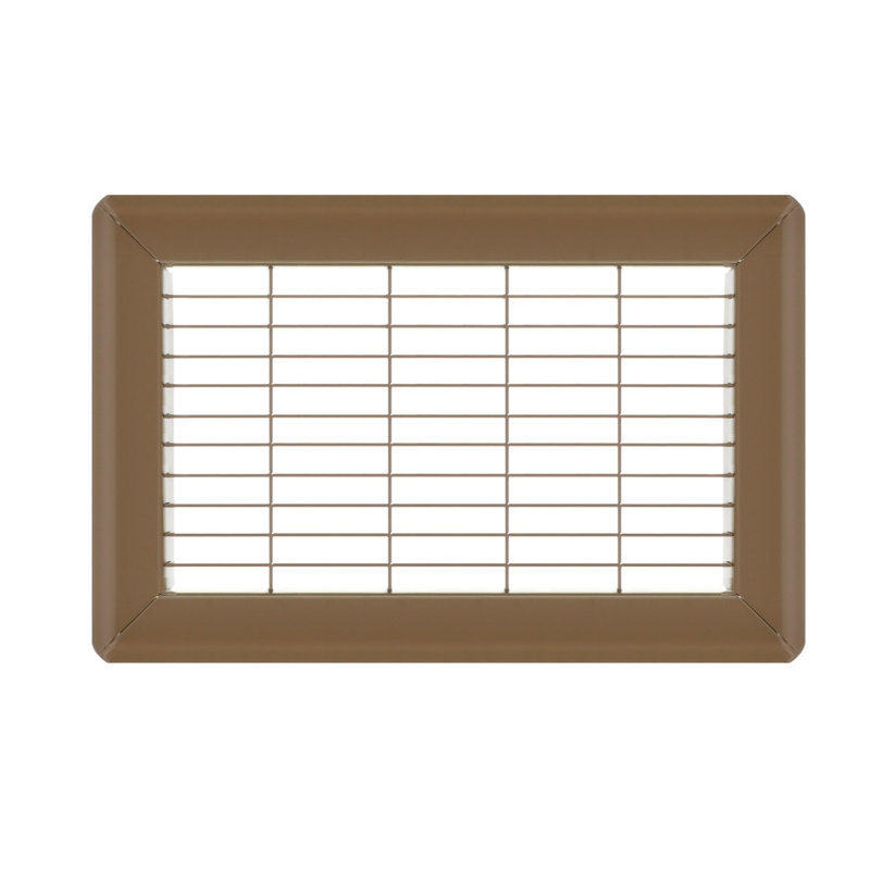 Gril de plancher brun de gros calibre, H 0,9 po x l 6 po x L 10 po