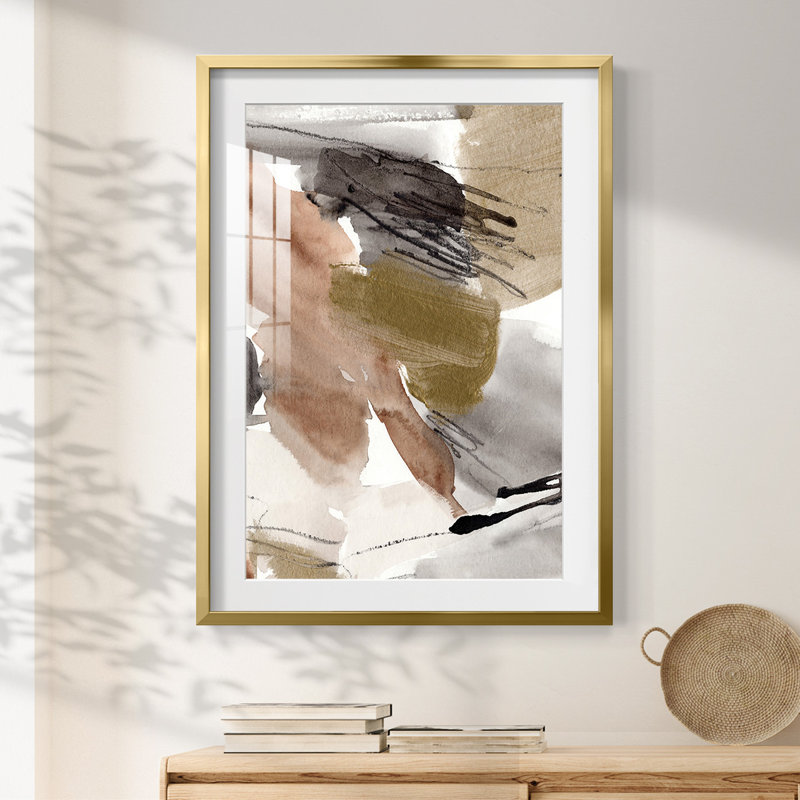 Or antique II - impression encadrée, H 28,5 po x l 20,5 po, Doré