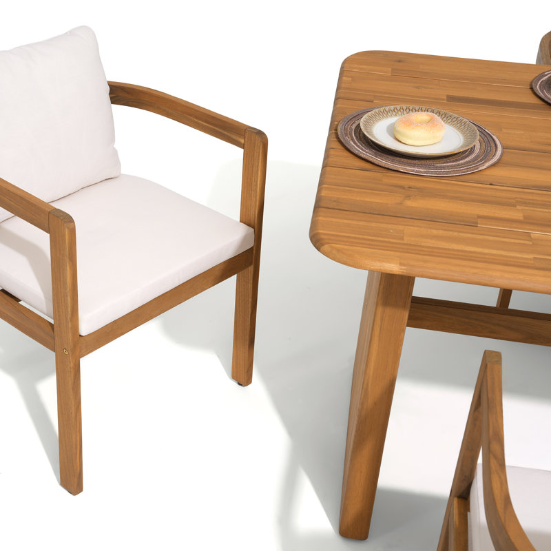 Ensemble repas pour 8 personnes avec table rectangulaire en bois d'acacia, 8