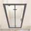 Porte de douche à cadre pivotant pliable à deux battants 30 po x 72 po, cabine de douche pliante compacte en verre trempé transparent de 1/4 po avec poignée en acier inoxydable, installation réversible, noir