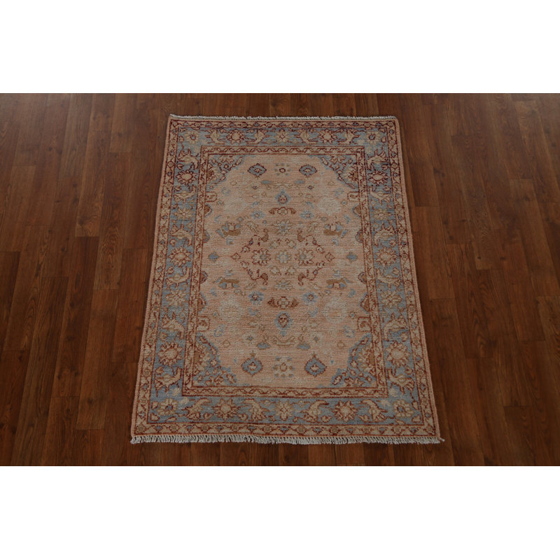 Tapis géométrique en laine turque Oushak 3 x 4