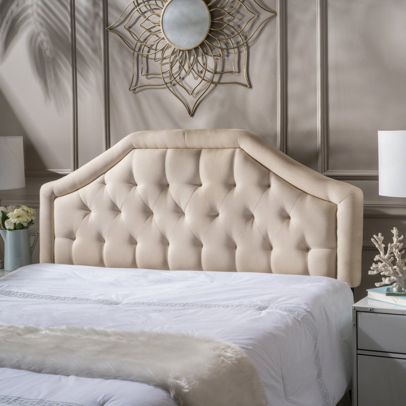 Lemaster Upholstered Panel Headboard, Beige, Queen