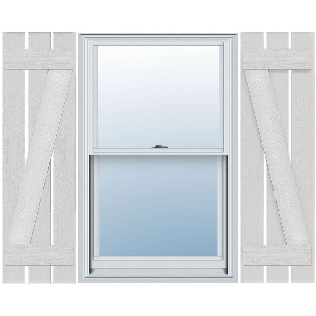 Timberthane Faux Rustic Spaced Board-n-Batten Faux Wood Shutters w/Z-Board Ekena Millwork 