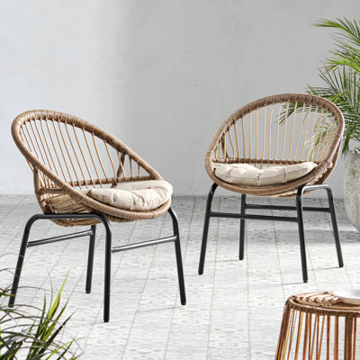 Chaise de salle à manger d'extérieur, ensemble Edgar (ensemble de 2)