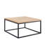 Table basse avec plateau en faux marbre et finition chêne, structure industrielle moderne carrée de 30 pouces