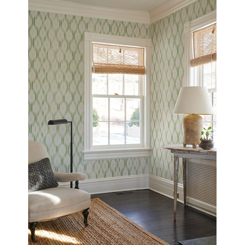 Schumacher x Mark D. Sikes Santa Monica Wallpaper, Leaf Green