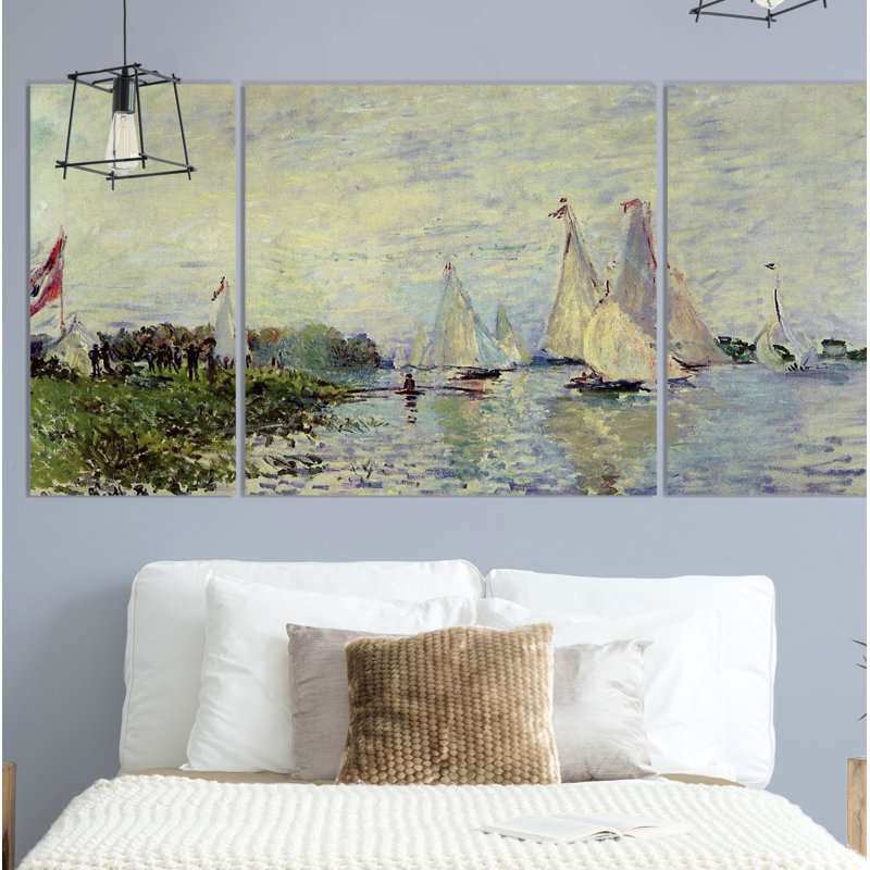 «A Premium Regattas at Argenteuil», reproduction d'impression sur toile tendue, H 24 po x l 48 po x P 1,5 po