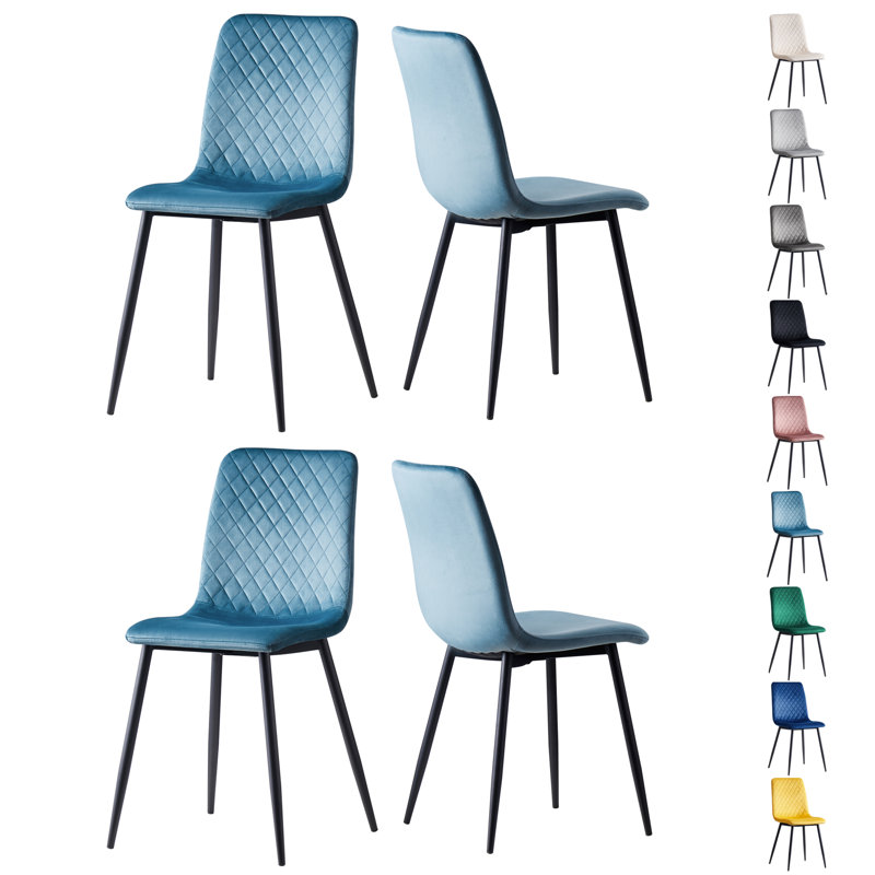 Upholstered Dining Chair, Light Grey, 4