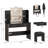 55.9''H Vanity Desk With Lighted Mirror, Makeup Vanity Set With Power Outlet, 6 Storage Shelves, 2 Large Drawers And 3 Colour Light Adjustable Brightness-2082956743
