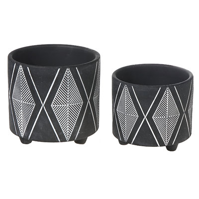 Ensemble de pots à fleurs en céramique 2 pièces Diamond