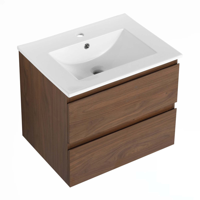 Wall-Mounted Bathroom Vanity With Ceramic Sink