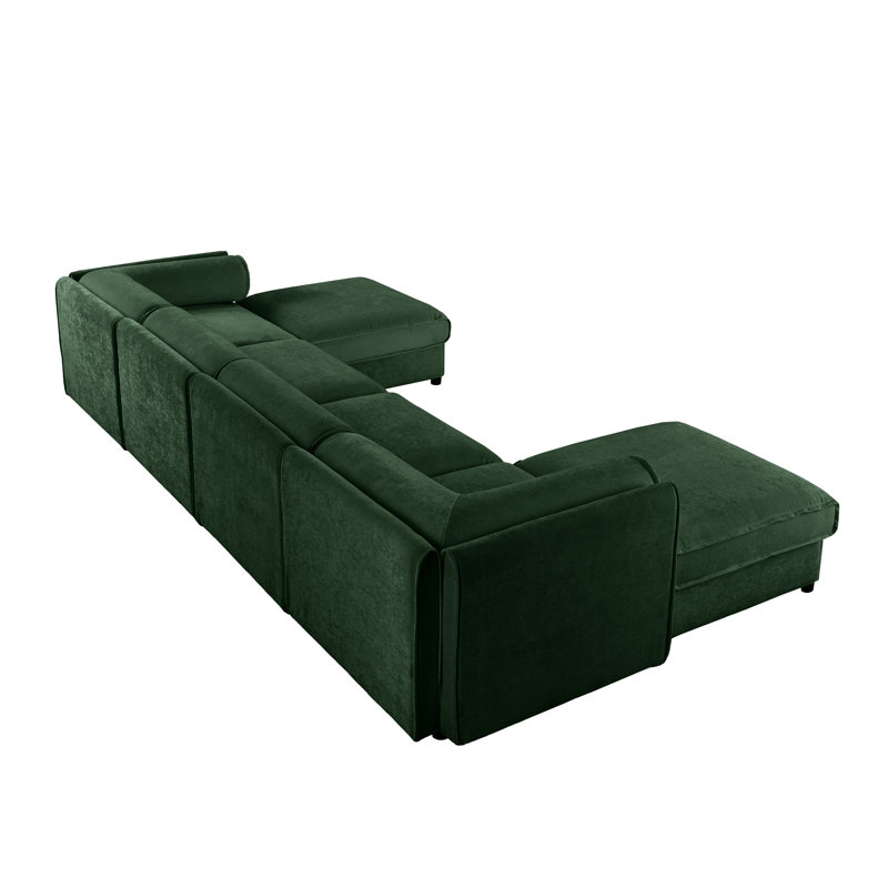 Canapé modulaire avec rangement dans le salon - chenille, assise profonde, conception cylindrique ergonomique, optimisation de l'espace