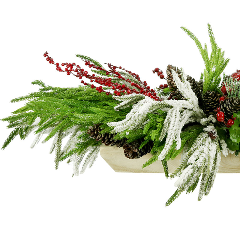 Evergreen Holiday Centerpiece With Berries