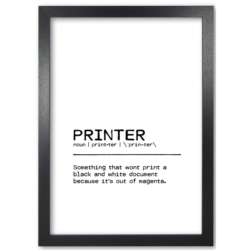 Printer - Print, 42 cm H x 30 cm W x 5 cm D, Black Grain Frame