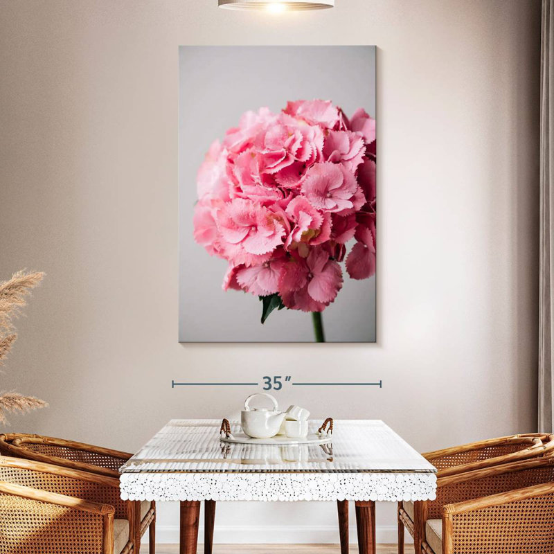 Hortensia rose, H 51 po x l 34 po