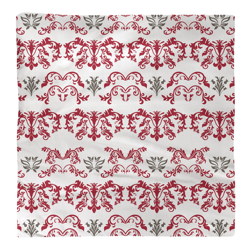 Serviette Tampa Bay, l 10 po x L 10 po, Rouge / blanc / étain, Coton
