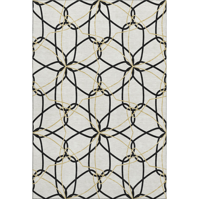 Premium Machine Washable Prisco White Rug