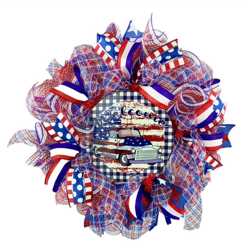 Couronne en maille 17 po Patriotic Classic