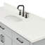 Meuble-lavabo simple en bois massif 66 po avec plateau en quartz blanc Thornaby-1160528167-1195506913