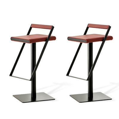 Chaise basse rouge vin (lot de 2)