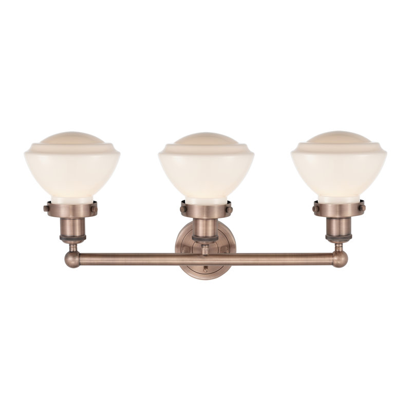 Almarosa 3 - Light Dimmable Vanity Light, Antique Copper, Matte White