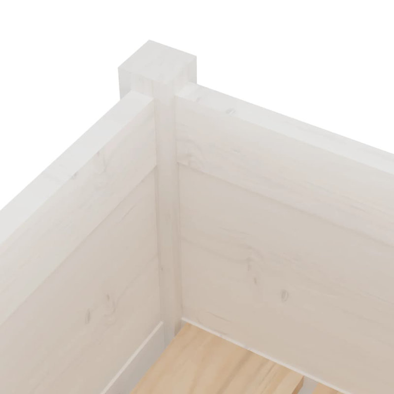 Boîte à fleurs en bois pour l'extérieur, Blanc, H 27,6 po x l 27,6 po x P 27,6 po