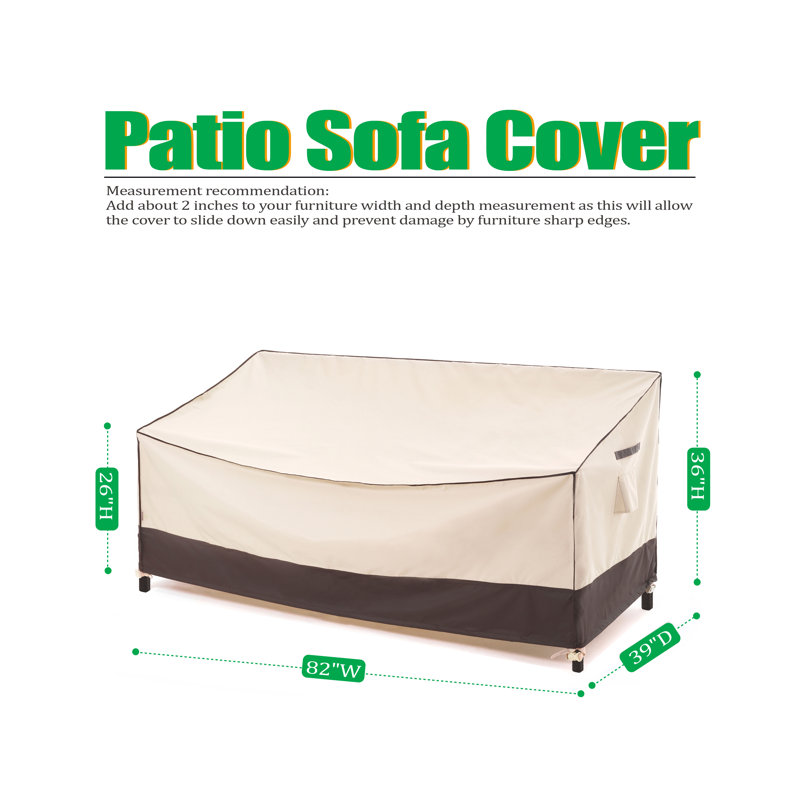 Heavy Duty Beige and Brown Waterproof Outdoor Sofa Cover