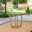Table d'extérieur circulaire en bois 27,5 po