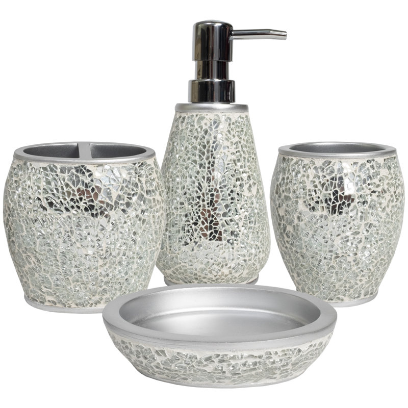 Ensemble 4 pièces d’accessoires de salle de bain polyrésine Merkle
