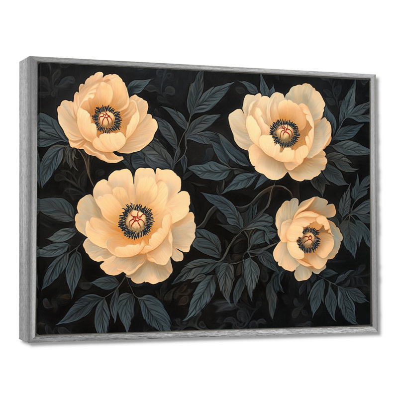 Art mural sur toile Iorwerth, H 30 po x l 40 po, Avec cadre, Argent argent