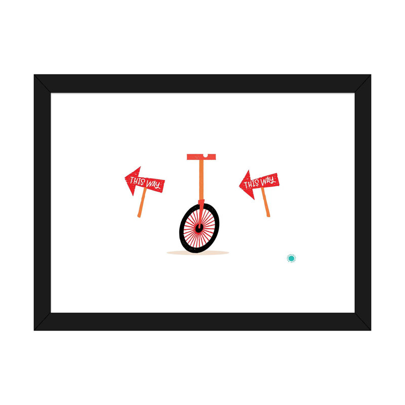 Monicycle - imprimé, Blanc, H 24 po x l 32 po x P 1 po, Papier encadré noir