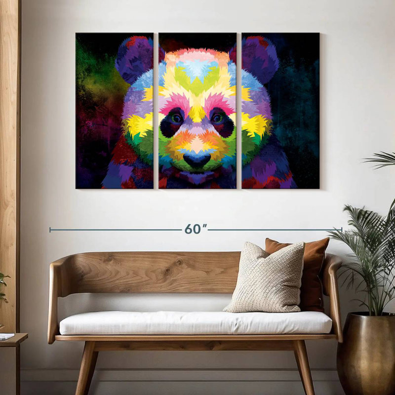 Panda coloré Brampt, H 32 po x l 50 po