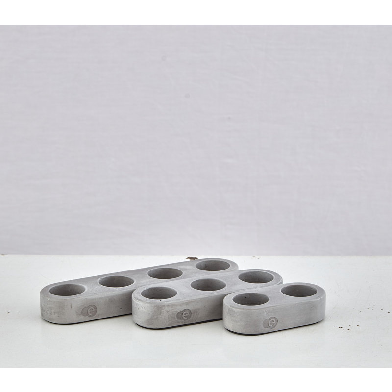 Cleland Decorative Polymer Concrete Accessory Set (3 Sizes) - Grey | Includes 1.2 x 2.4 x 4.7 in, 1.2 x 2.4 x 7.1 in, 1.2 x 2.4 x 9.4 in | 100% Durable Polymer with Organic Paint | Perfect for Indoor & Outdoor Decor