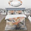 Ensemble de housse de couette en microfibre / polyester orange et gris-1145099983