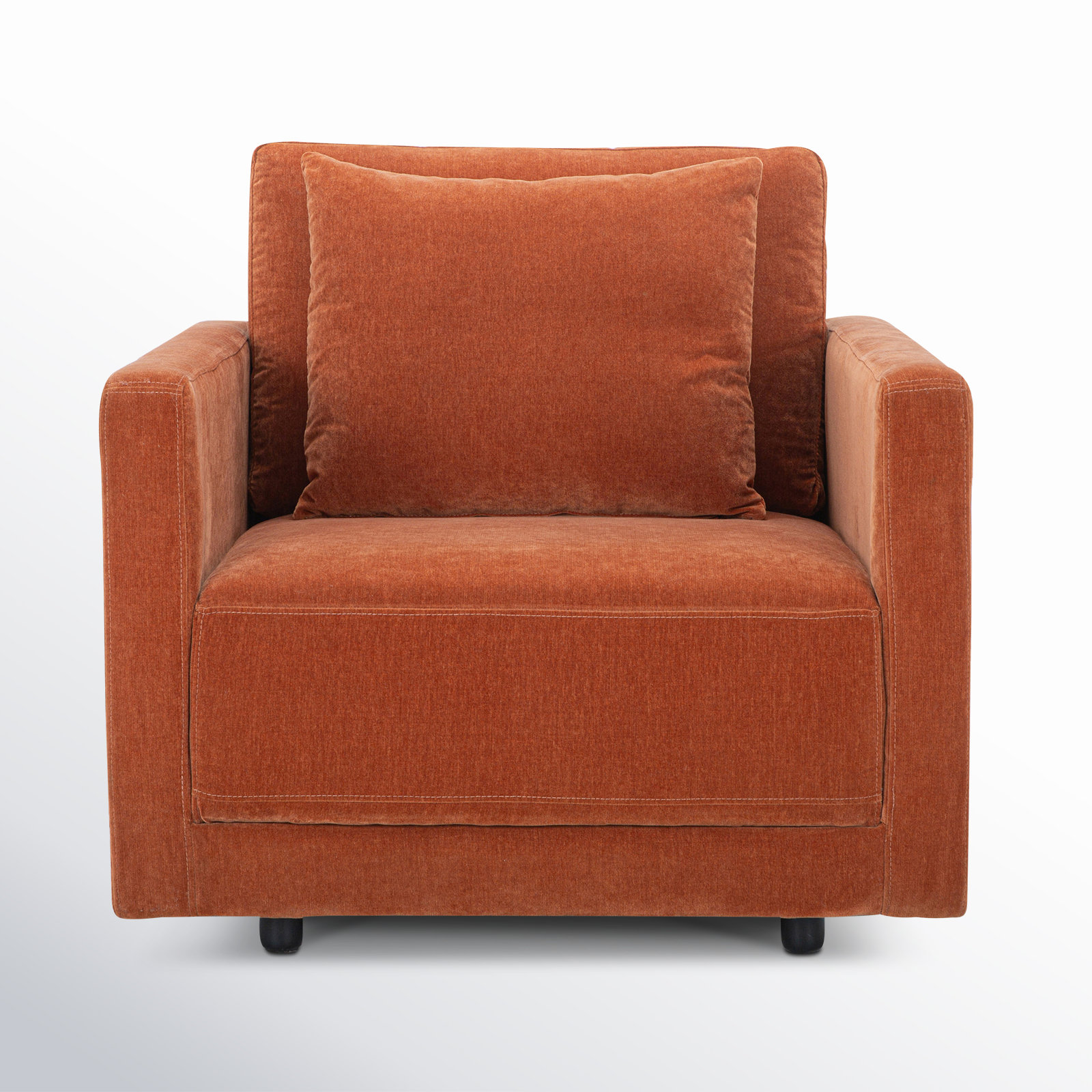 Kenji Upholstered Armchair, Rust Performance Chenille