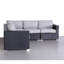 Modulaire modulaire pour patio de 94 po avec coussins gris intempéries, entièrement assemblé, toutes saisons, housses amovibles en forme de L nécessitant peu d'entretien et lavable à la machine
