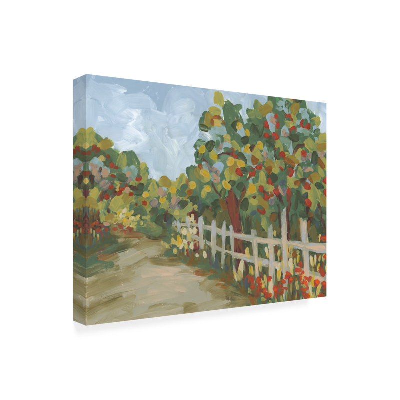 Art mural sur toile tendue - "Orchard Walk II" de June Erica Vess pour décoration de salon, de chambre à coucher ou de bureau - 24 x 32