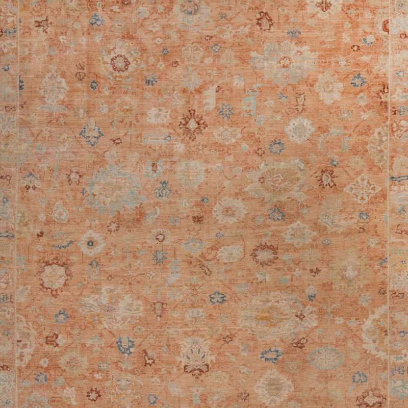 Rust Antique Revival Wool Silk Blend Rug