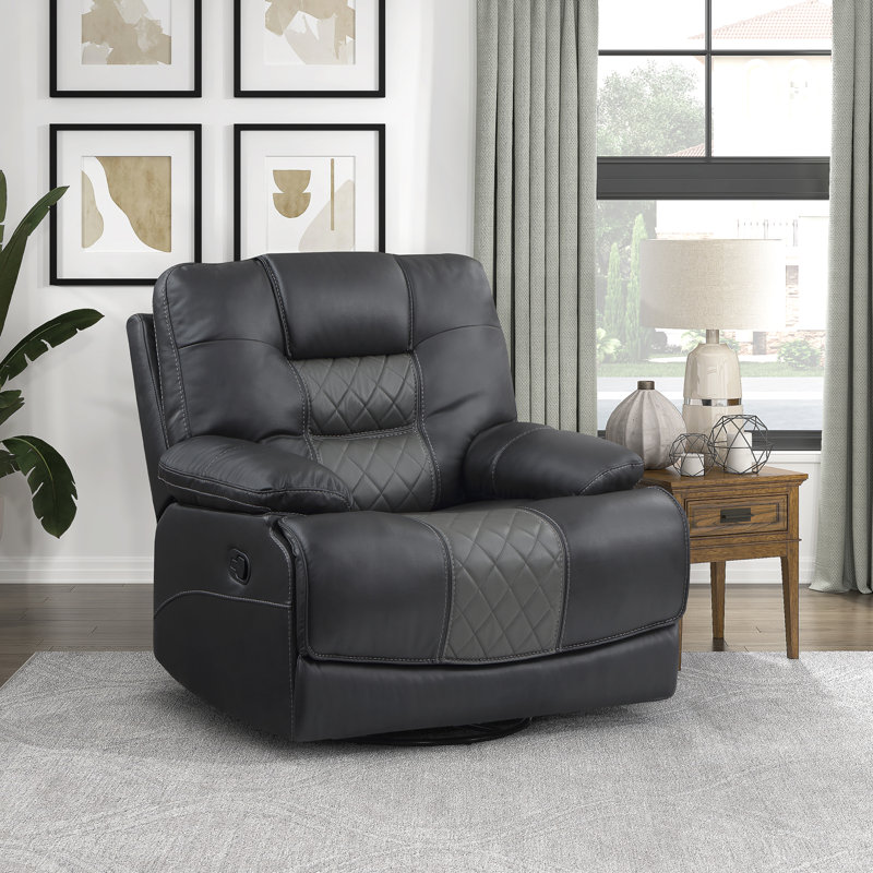 Fauteuil inclinable et pivotant en similicuir Hayslett