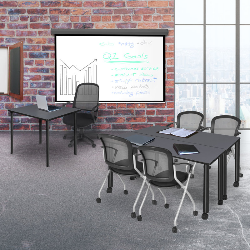 Regency Kee Mobile Training Seminar Table Top, 29" H x 66" L x 24" W, Gray