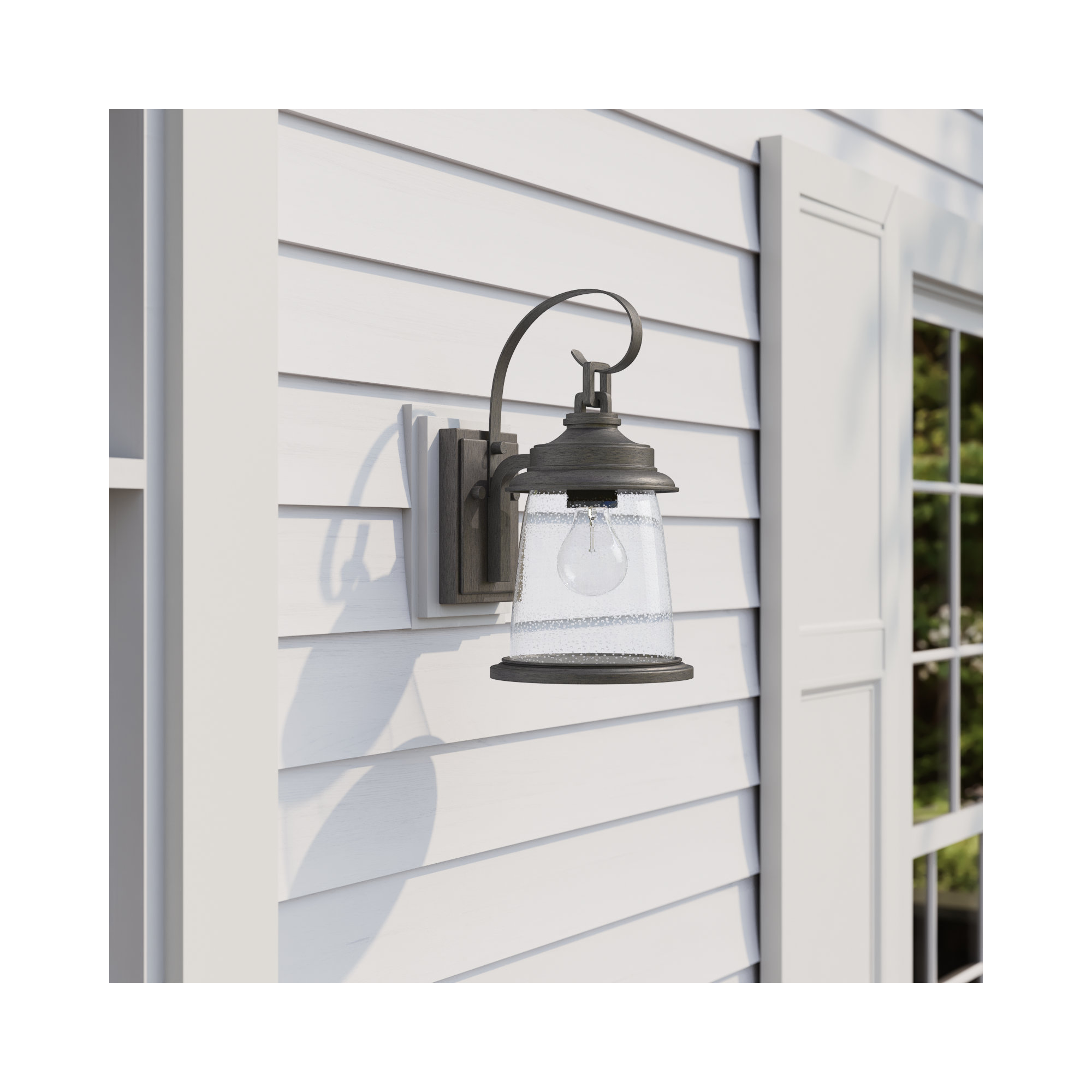 Single Light Bell Outdoor Wall Light, 16" H x 8.63" W x 10.25" D, Antique Pewter